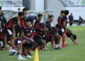 Timnas Indonesia U-17 melakukan latihan perdana jelang Piala Kemerdekaan 2025 di Stadion Utama Sumatera Utara. (Foto: Media Official Timnas U-17)
