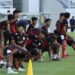 Timnas Indonesia U-17 melakukan latihan perdana jelang Piala Kemerdekaan 2025 di Stadion Utama Sumatera Utara. (Foto: Media Official Timnas U-17)