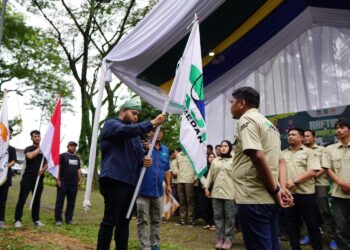 Pengurus Federasi Arung Jeram Indonesia (FAJI) Kota Medan periode 2025-2029 resmi dilantik di Taman Cadika, Medan Johor. (Foto: Narata/Rep)
