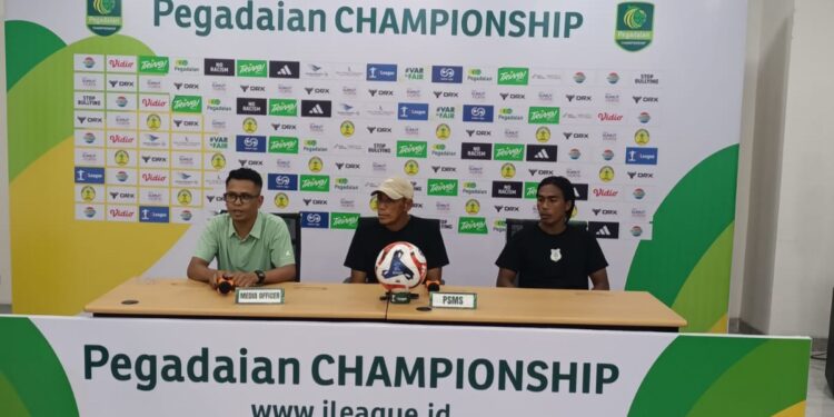 Konferensi pers menjelang pertandingan PSMS Medan versus Garudayaksa FC di Stadion Utama Sumatra Utara, dalam lanjutan pekan kedelapan Liga 2 Championship. (Foto: Media Officer PSMS)