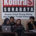 KAJ Desak Polda Jatim Ambil Alih Kasus Kekerasan terhadap Jurnalis KAJ Jawa Timur saat konferensi pers advokasi perkara kekerasan terhadap jurnalis Beritajatim.com. (Foto: Dok KAJ Jawa Timur)