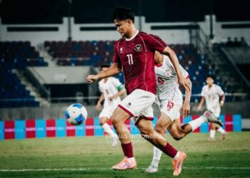 Keterangan foto: Penyerang Timnas Indonesia U-22 di SEA Games 2025, Hokky Caraka, saat melawan Myanmar. (Foto: Timnas Indonesia)