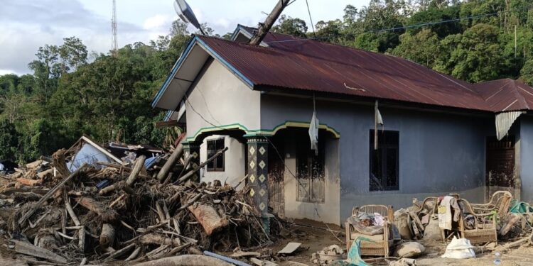 Desa Ae Garoga Luluh Lantak, Korban Diduga Tertimbun Banjir Bandang Luluh Lantak! Desa Ae Garoga di Tapsel 'Hilang' Ditelan Bandang, Korban Diduga Tertimbun (Foto: Narata/Istimewa)