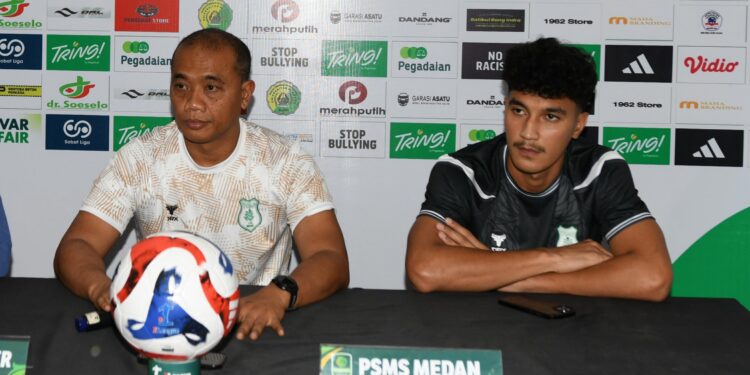 Keterangan Foto: Konferensi pers dari PSMS Medan menjelang pertandingan melawan Persekat Tegal yang dijadwalkan berlangsung di Stadion Tri Sanja, Sabtu 21 Februari 2026. (Sumber: MO PSMS)