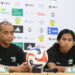 Keterangan Foto: Pelatih PSMS Medan, Eko Pudjianto, dan gelandang PSMS, M Farhan, saat konferensi pers jelang melawan Adhyaksa FC, yang akan berlangsung pada Sabtu 25 April 2026. (Sumber: MO PSMS)