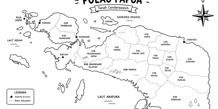 Keterangan Foto: Ilustrasi peta Pulau Papua. (Sumber: unsplash/narata)