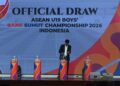 Keterangan Foto: Undian pembagian grup Piala AFF U-19 2026 di Aula Raja Inal Siregar Kantor Gubernur Sumut, Kota Medan, Kamis 7 Mei 2026. (Ghiyatuddin/narata)