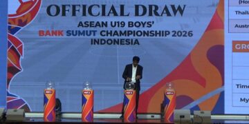 Keterangan Foto: Undian pembagian grup Piala AFF U-19 2026 di Aula Raja Inal Siregar Kantor Gubernur Sumut, Kota Medan, Kamis 7 Mei 2026. (Ghiyatuddin/narata)