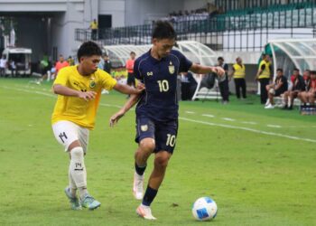 Keterangan Foto: Thailand versus Brunei Darussalam di Stadion Teladan Medan dalam ajang Piala AFF U-19 2026. Selasa 2 Juni 2026. (Sumber: narata/Ghiyatuddin)
