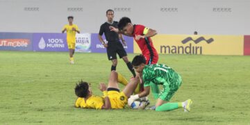 Keterangan Foto: Malaysia versus Singapura di Stadion Teladan Medan dalam ajang Piala AFF U-19. Selasa 2 Juni 2026. (Sumber: narata/Ghiyatuddin)