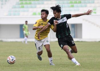Keterangan: PSMS Medan melakukan laga uji coba melawan Binjai City di Stadion Mini Pancing. Senin 13 Juli 2026. (Sumber: MO PSMS)