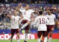 Keterangan: Penyerang Timnas Spanyol, Mikel Oyarzabal, melakukan selebrasi usai mencetak gol ke gawang Prancis di semifinal Piala Dunia 2026. Rabu 15 Juli 2026. (Sumber: FIFA)