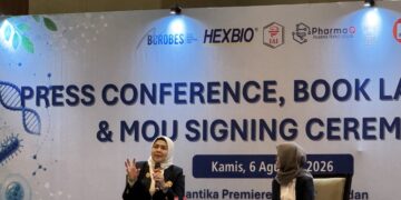 Keterangan: PT Bcrobes Medical Indonesia memaparkan hasil penelitian yang menunjukkan probiotik berpotensi menjadi terapi pendamping (adjuvan) dalam penanganan jerawat ringan hingga sedang. (Foto: Aan/narata)