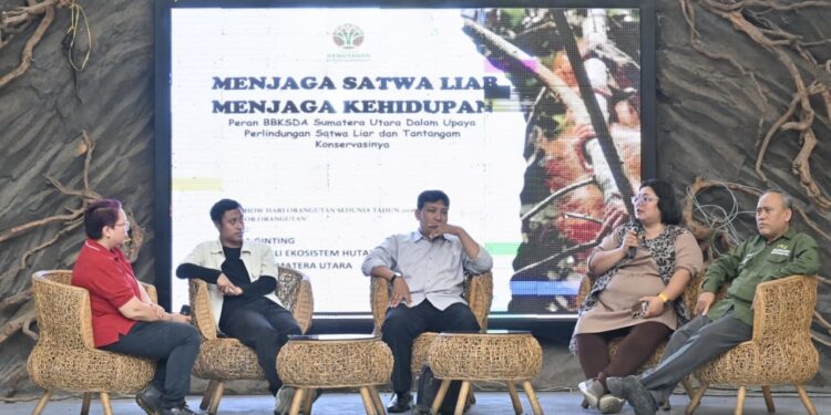 Keterangan: Talkshow bertajuk “Act for Orangutan: From Awareness to Action” dalam rangka memperingati Hari Orang Utan Sedunia 2026. (Foto: Yayasan Ekosistem Lestari/YEL-SOCP)
