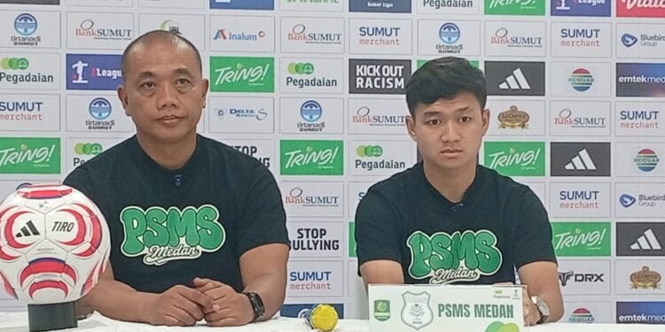 Keterangan Foto: Konferensi pers dari PSMS Medan menjelang pertandingan melawan PSIS Semarang di Liga 2 2026. (Sumber: MO PSMS)