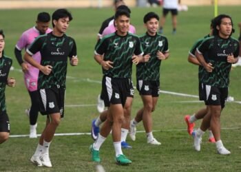 Keterangan Foto: Skuad PSMS Medan melakukan latihan menjelang pertandingan melawan PSGC Ciamis, Sabtu 31 Oktober 2026. (Sumber: MO PSMS)