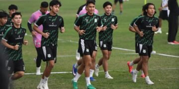 Keterangan Foto: Skuad PSMS Medan melakukan latihan menjelang pertandingan melawan PSGC Ciamis, Sabtu 31 Oktober 2026. (Sumber: MO PSMS)
